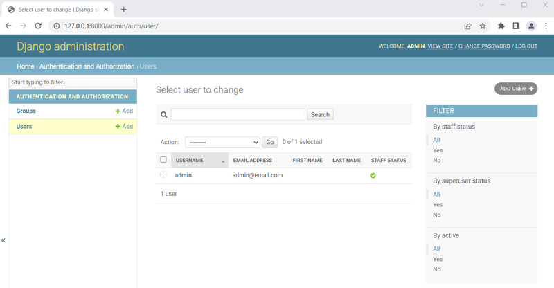 Django PostgreSQL Project 1st Users List
