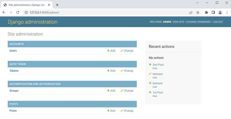 Django Blog API Accessing Tokens through Admin&#x27;s panel