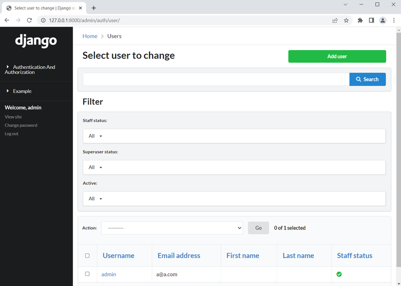 Semantic admin users list