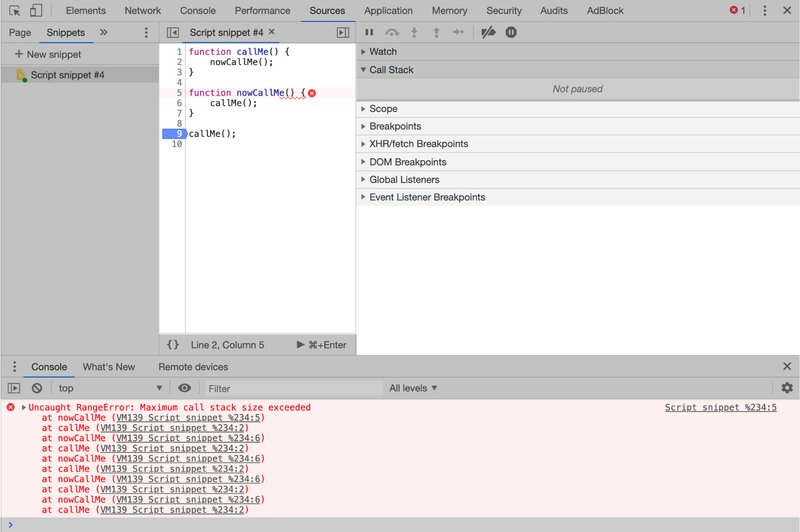 Stack overflow error