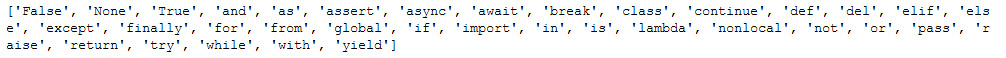 kwlist