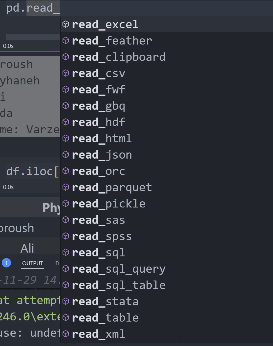 Standard data files and formats that pandas read
